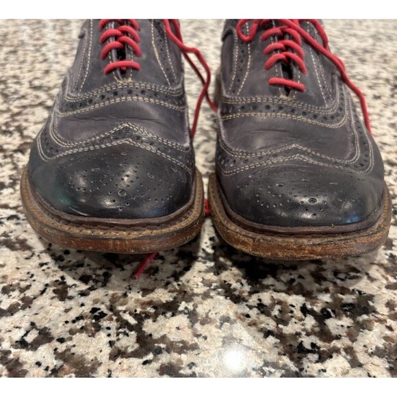 Allen Edmonds Men\'s Neumok Navy Blue Gray Wing Tip Oxford Dress Shoes Size 9 D main image 6